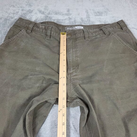 Carhartt Pants Mens 44X32 Moss Green Relaxed Straight Rugged Flex Duck Utility - Picture 11 of 12